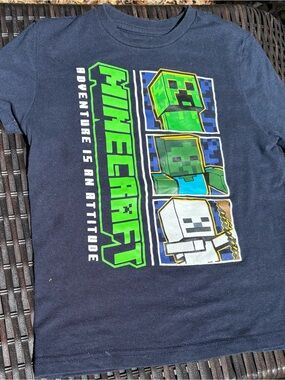 Minecraft Graphic Tee in Navy-Adventure is An Attitude-Boys size 5